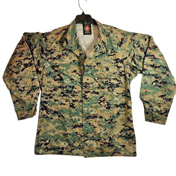 USMC Digital Woodland Camo Combat Jacket Size Medium BDU Cargo gorpcore outdoor - Picture 1 of 15
